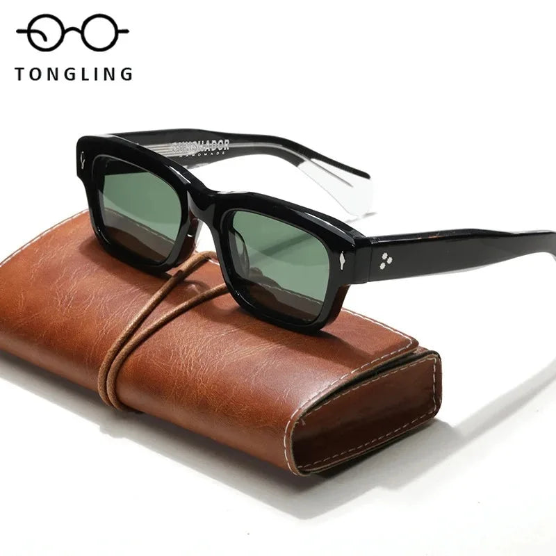 Highquality acetate designer handmade luxury SJEFF personalized Men UV400 sunglasses Support custom logos or prescription lenses