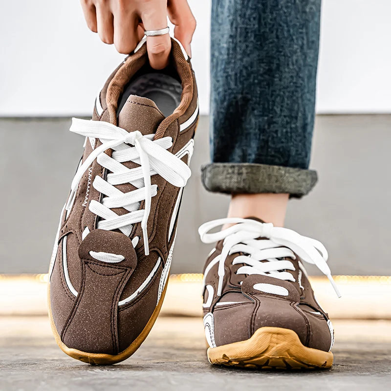 Skate Shoes For Skateboarding Man Suede Leather Trainers Rubber Sole Sport Sneake Walking Casual Leisure Skateboard Retro Trend