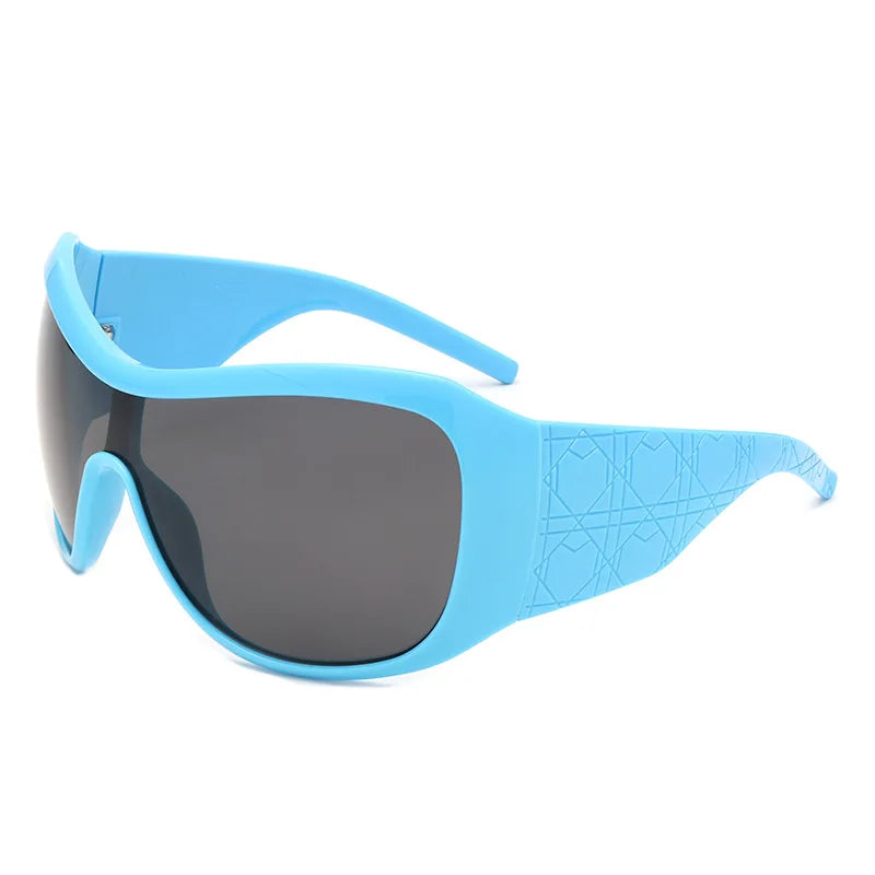 one piece oversized Y2K sunglasses for women men vintage square shield gradient hip hop sun glasses female sexy driving shades