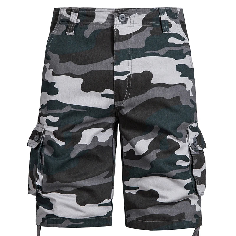 Mens Camo Shorts Men Camouflage Overalls Loose Casual Outdoor Sports Half Pants Side Pocket Cotton Comfortable Shorts