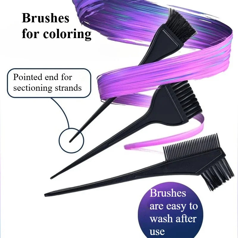 4Pcs Professional Hair Dyeing Kit Hair Color Dye Bowl Stirring Brush For DIY Hair Coloring Bleaching Salon Home Hair Dye Tools