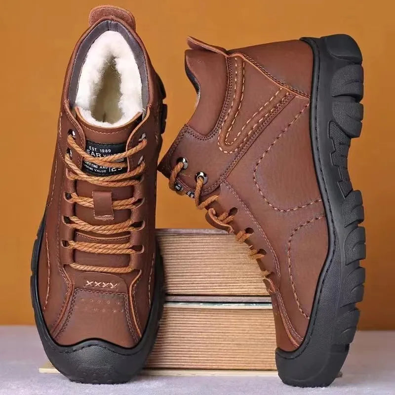 Men's Oversized Warm Snow Boots Are Comfortable Soft Non Slip Fashionable and Versatile Men's Boots