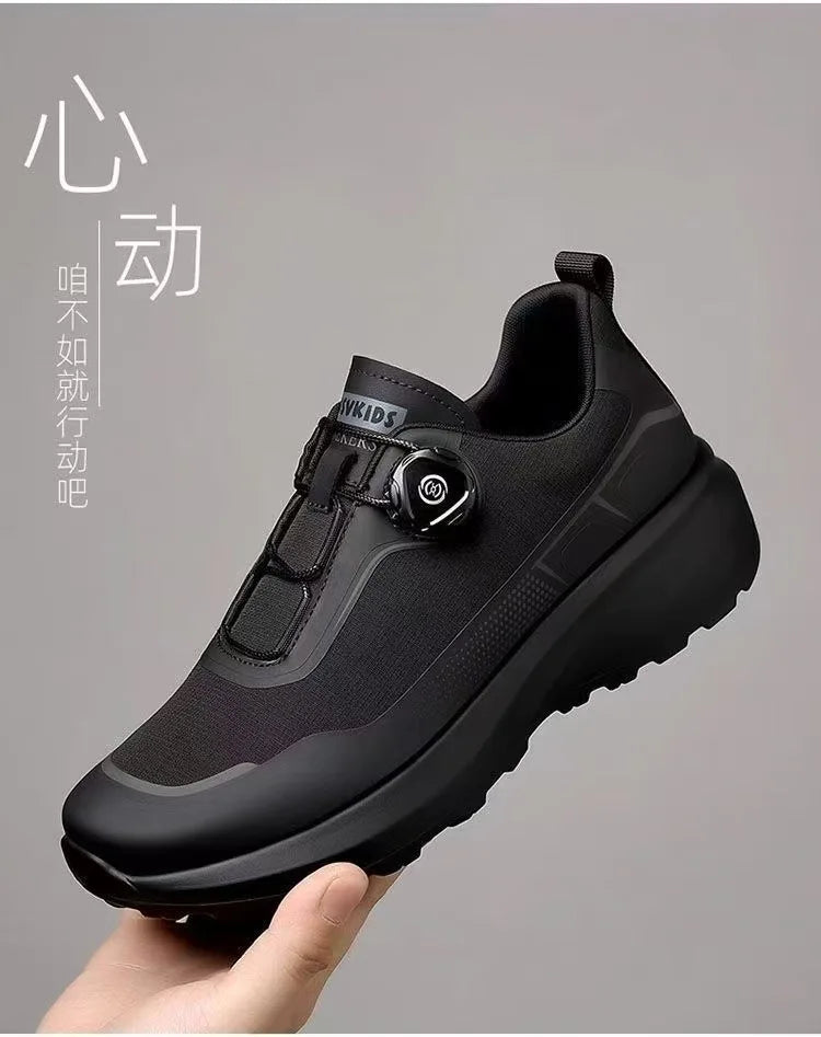 Running Men's Shoes 2025 Spring Button Men's Shoes Casual Sports Outdoor Mountaineering Breathable Cloth Shoes