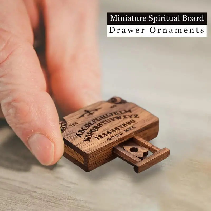 Mini Ouija Board Retro Miniature Spirit Board With Drawer Wooden Miniatures Emotional Love Drawer Home Decoration Gift