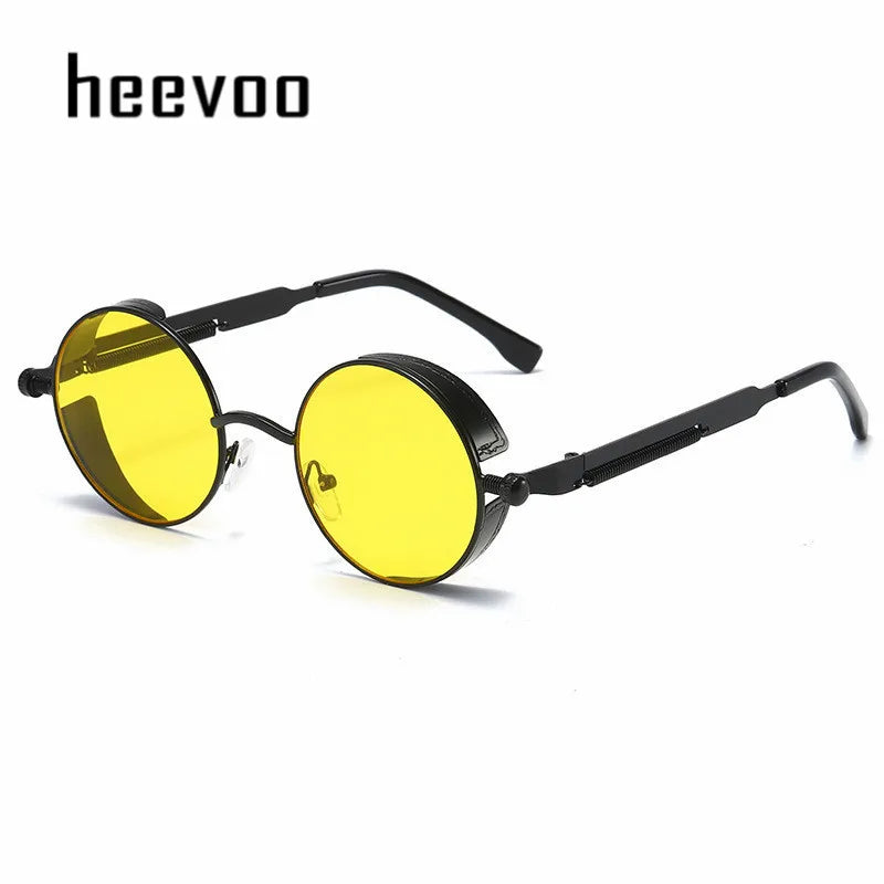 Metal Steam Punk Sunglasses Men Women Fashion Round Mirror Glasses Brand Designer Vintage Sun Glasses Retro Eyeglasses UV400