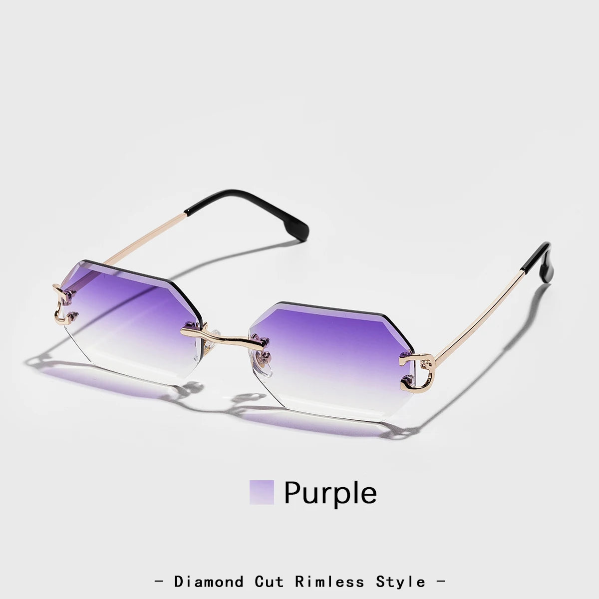 Ruiao 2025 new rimless luxury Sunglasses diamond cut sun shades for man and women designer brand glasses UV400 frameless eyewear