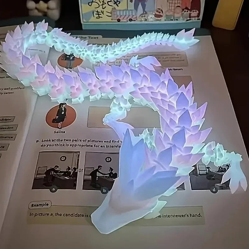 1pc 3D Printed Night Light Dragon Sculpture Aquarium Decoration Theme Adult Bedroom Desktop Ornament