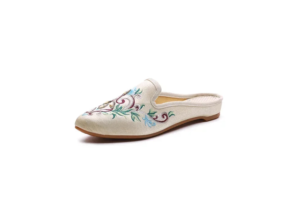 Chinese Style Summer Harajuku Slippers Women Shoes for Women Fashion Casual Vintage Embroidery Ethnic Style Streetwear