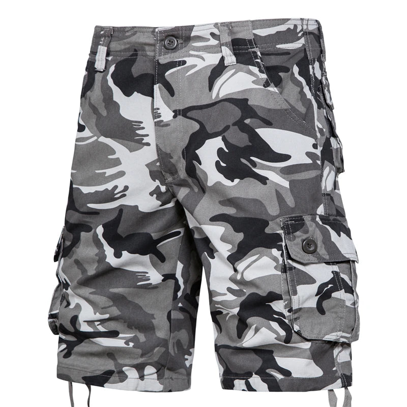 Mens Camo Shorts Men Camouflage Overalls Loose Casual Outdoor Sports Half Pants Side Pocket Cotton Comfortable Shorts