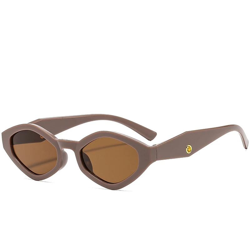 New Trendy Small Frame Polygonal Women's Sunglasses Luxury Brand Design Sunglasses Men Outdoor Travel Shade Eyewear Female UV400