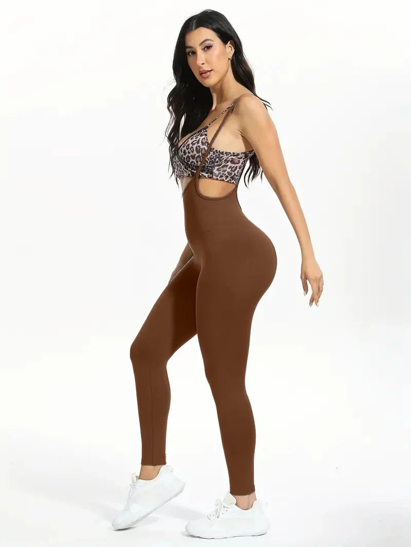 Jumpsuit for Women Workout Seamless Jumpsuits Yoga One Piece Rompers Sleeveless Exercise Jumpsuits