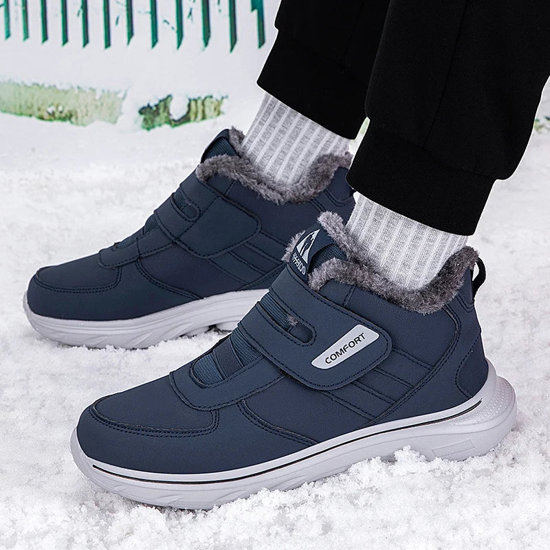 New Winter Men's Sneakers Thick Plush Warm Men's Snow Boots Lightweight Men's Ankle Boots Handmade Men's Outdoor Cotton Boots