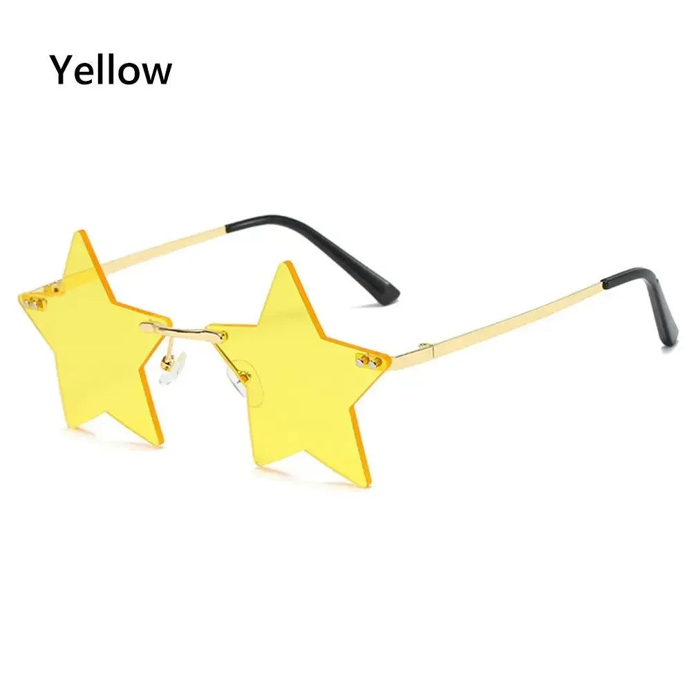 Star Shape Sun Glasses Funny Pentagram Eyewear Eyeglasses Christmas Decoration Party Glasses Rimless Sunglasses Driver Goggles