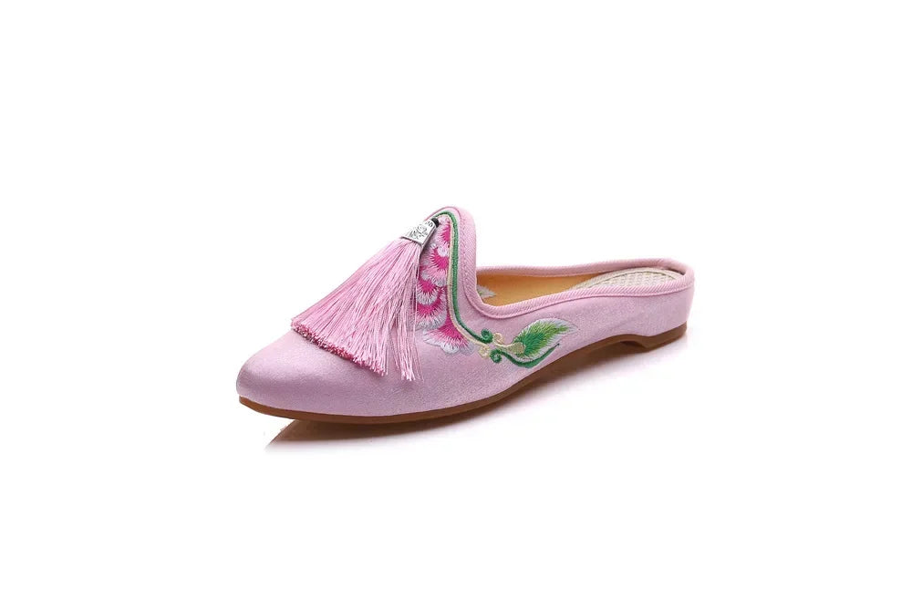 Chinese Style Summer Harajuku Slippers Women Shoes for Women Fashion Casual Vintage Embroidery Ethnic Style Streetwear