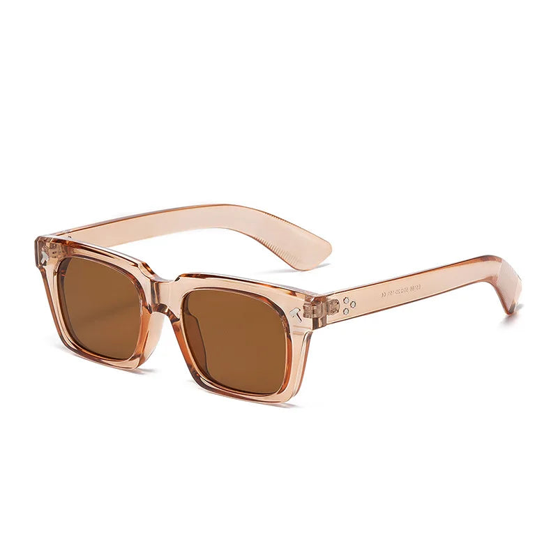 Classic Outdoor Driving Rivet Square Sunglasses Women For Men Popular Luxury Brand Designer Vintage Sun Glasses Punk Eyeglasses