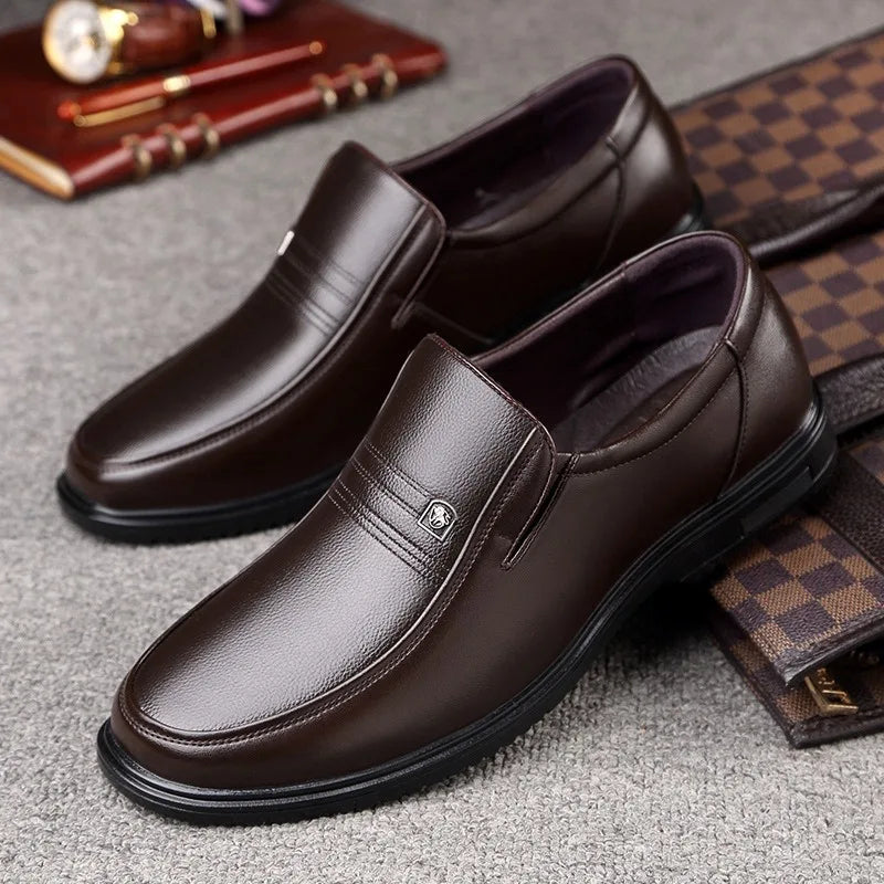 Leather Men Formal Shoes Luxury Brand 2025 Men's Loafers Dress Moccasins Breathable Slip on Black Driving Shoes Plus Size 37-46