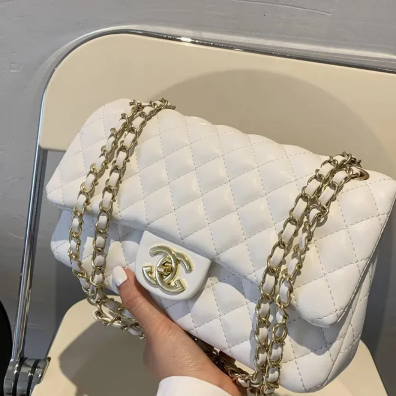 2025 Fashion Lingge New Multi functional Commuter Women's Large Capacity Single Shoulder Crossbody Bag, Chain Bag