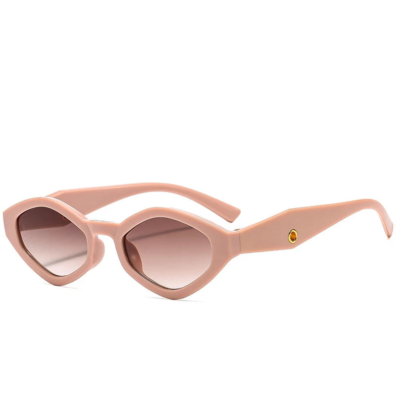 New Trendy Small Frame Polygonal Women's Sunglasses Luxury Brand Design Sunglasses Men Outdoor Travel Shade Eyewear Female UV400
