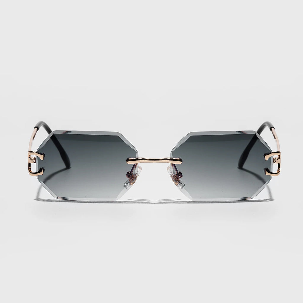 Ruiao 2025 new rimless luxury Sunglasses diamond cut sun shades for man and women designer brand glasses UV400 frameless eyewear
