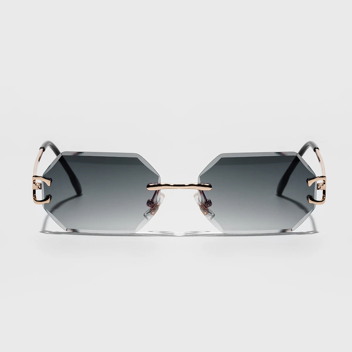 Ruiao 2025 new rimless luxury Sunglasses diamond cut sun shades for man and women designer brand glasses UV400 frameless eyewear