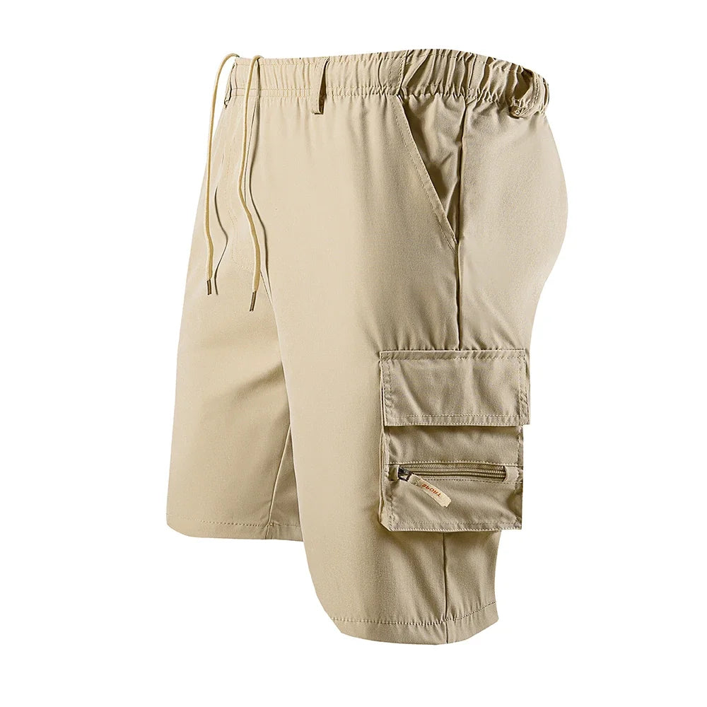 Summer Men Cargo Shorts Loose Solid Color Casual Shorts Pant Fashion Pocket Military Shorts Male Camouflage Jogging Sports Pants