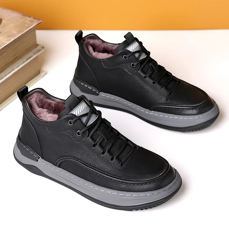 High Quality Winter Boots Men New Outdoor Comfy Men Sneakers Classic Genuine Leather Snow Footwear Luxury Brand Man Hiking Shoes