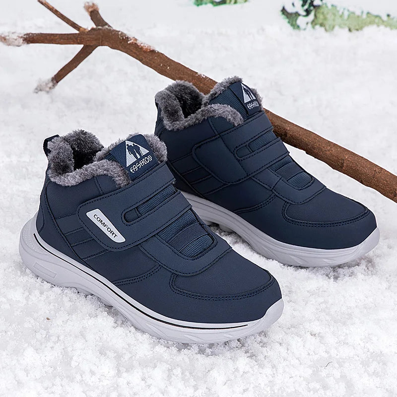 New Winter Men's Sneakers Thick Plush Warm Men's Snow Boots Lightweight Men's Ankle Boots Handmade Men's Outdoor Cotton Boots