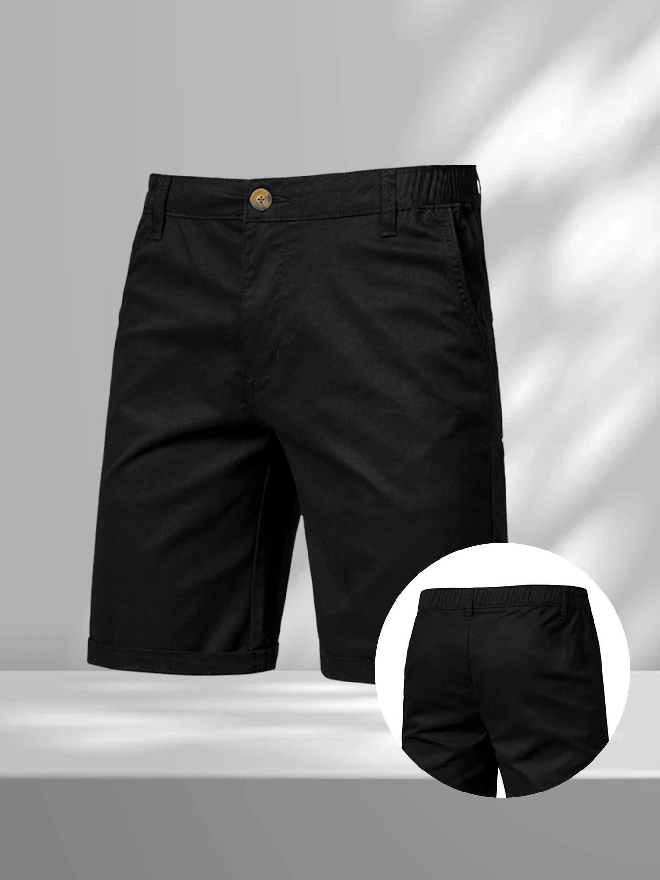 Summer Men's Cargo Shorts Solid Color Casual Cotton Short Jogging Climbing Sports Short Elastic Waist Male Jogger Work Shorts