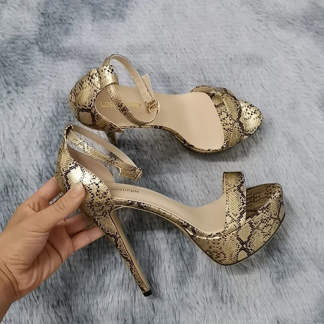 Women Sandals Sexy Open Toes 14cm Supper Flash High Heels Patent Leather Nighclub Platform Party Red Wedding Shoes Plus Size 44