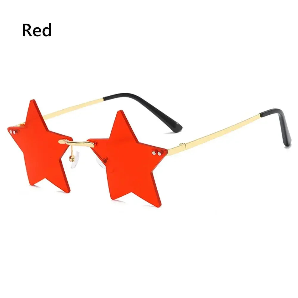 Star Shape Sun Glasses Funny Pentagram Eyewear Eyeglasses Christmas Decoration Party Glasses Rimless Sunglasses Driver Goggles