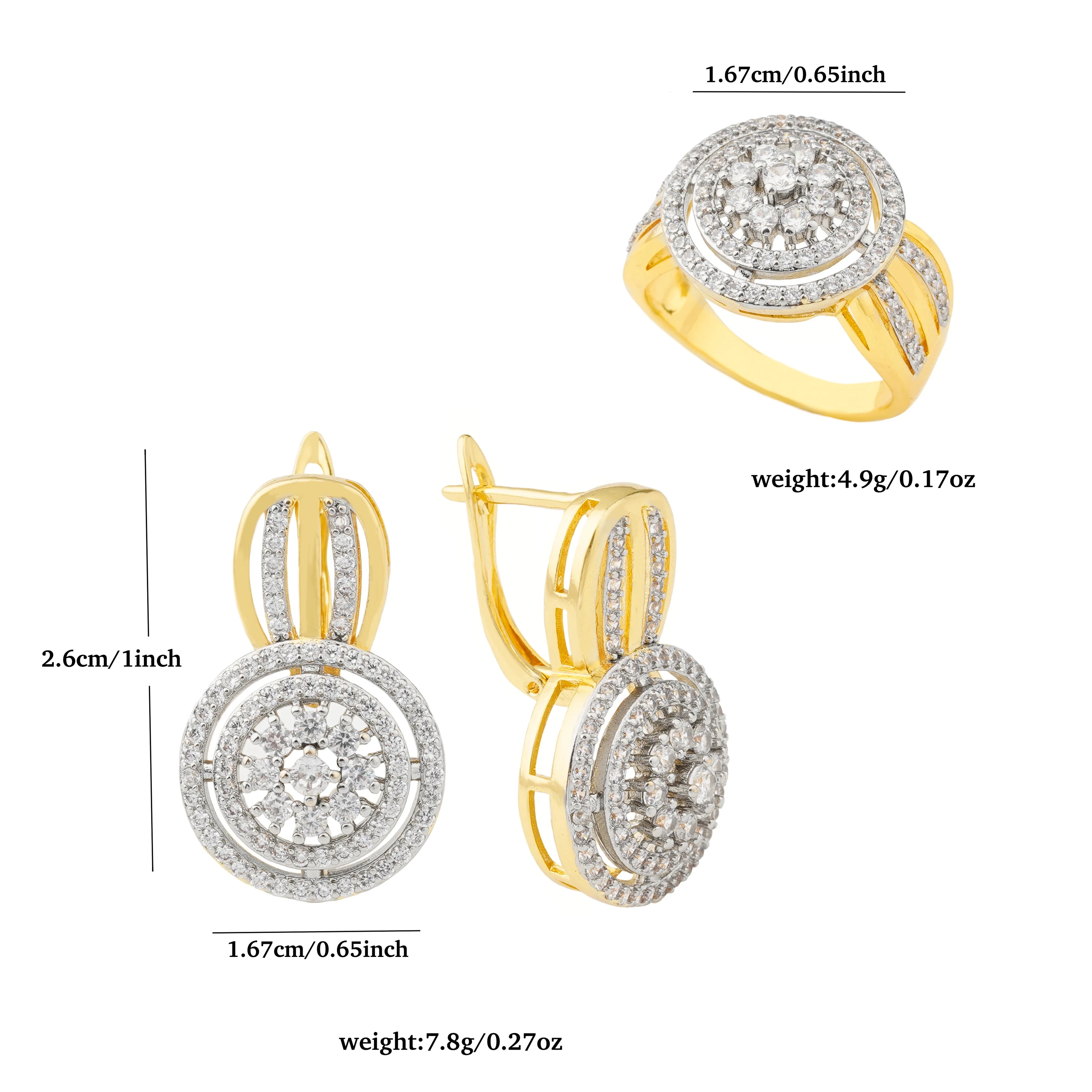 LUYIN Selected Bohimian Vintage Style Series Earrings Ring Set For Woman Copper Plated 14K Gold 2 Color For Party Wedding Gifts.
