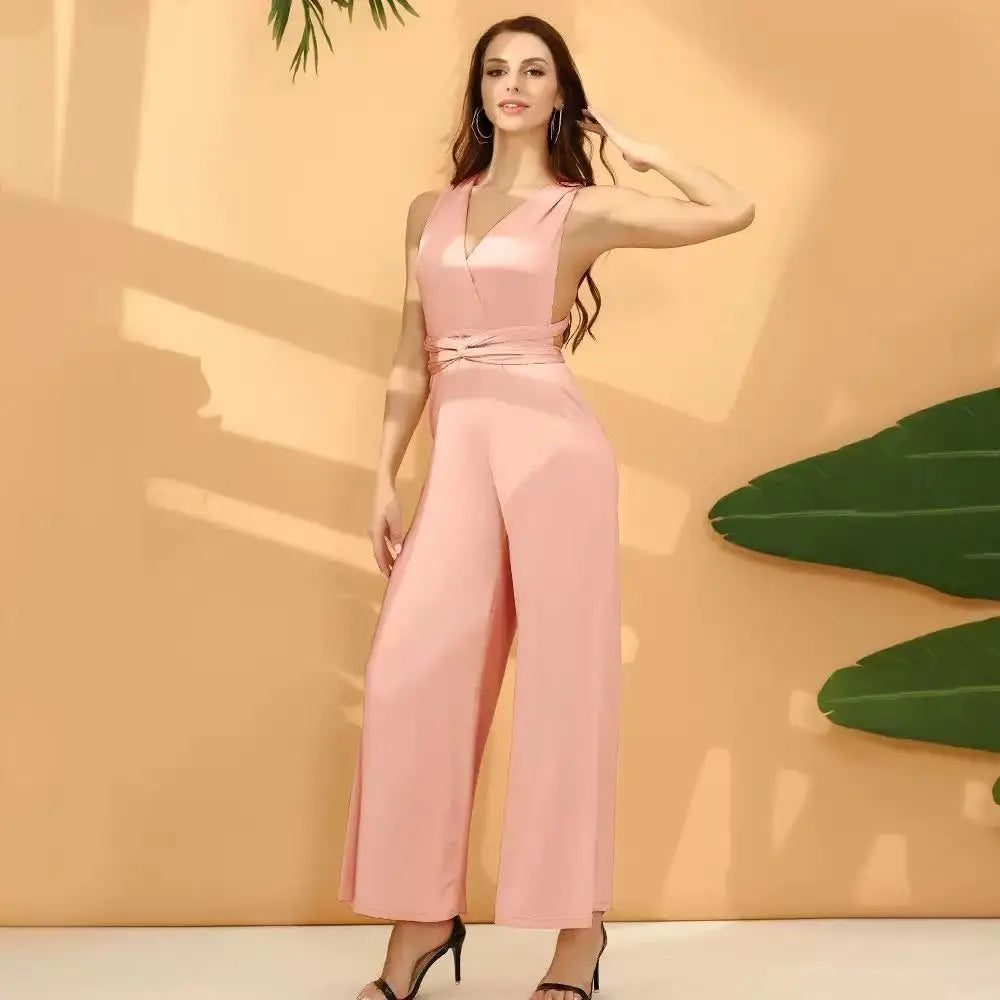 Multiway Convertible Jumpsuit Formal Multi Wrap Wedding Dress Cocktail Floor Jumpsuits Navy Blue Bridesmaid Infinity Jumpsuit