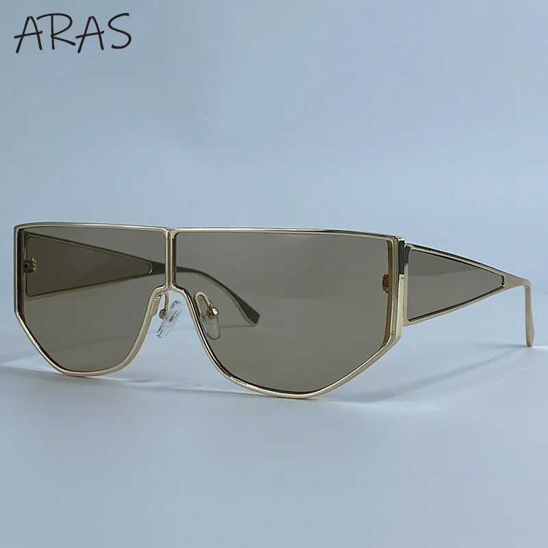 Y2K Punk Shield Sunglasses Women 2025 Luxury Brand Oversized Trendy Sun Glasses Windproof Night Vision Driving Goggle Eyewear