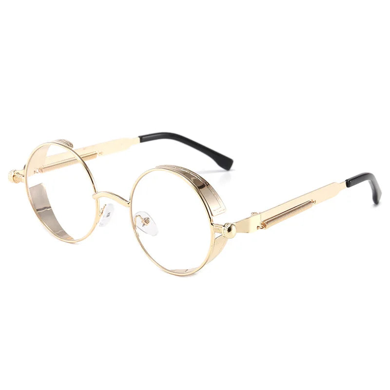 Metal Steam Punk Sunglasses Men Women Fashion Round Mirror Glasses Brand Designer Vintage Sun Glasses Retro Eyeglasses UV400