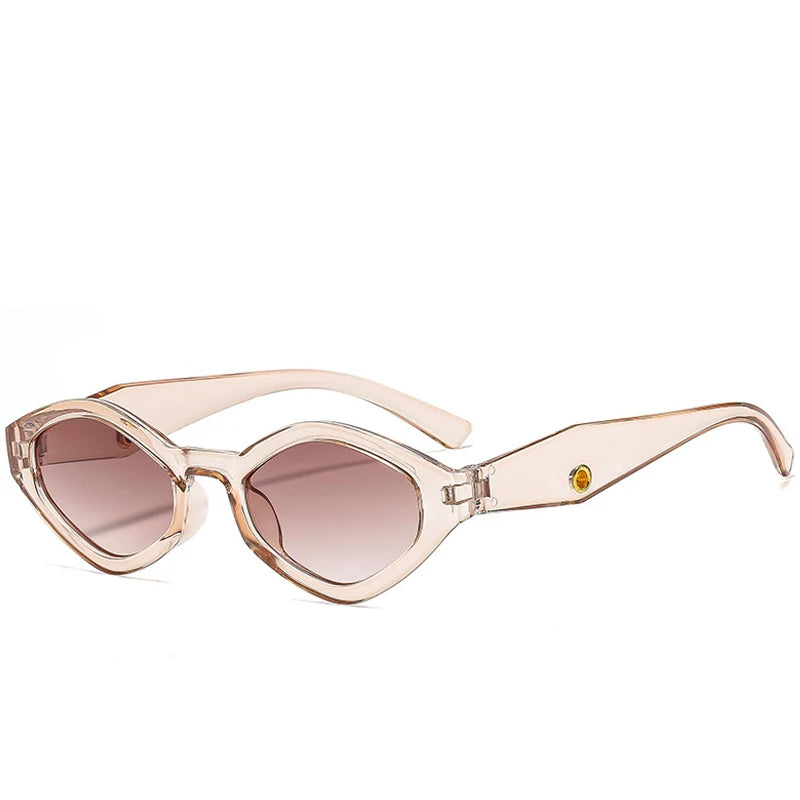 New Trendy Small Frame Polygonal Women's Sunglasses Luxury Brand Design Sunglasses Men Outdoor Travel Shade Eyewear Female UV400
