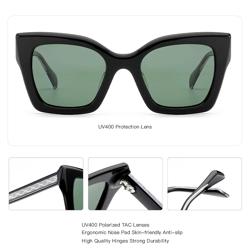 ZENOTTIC Modish Acetate Butterfly Prescription Sunglasses Women Myopia Uv400 Polarized Corrective Sun Glasses