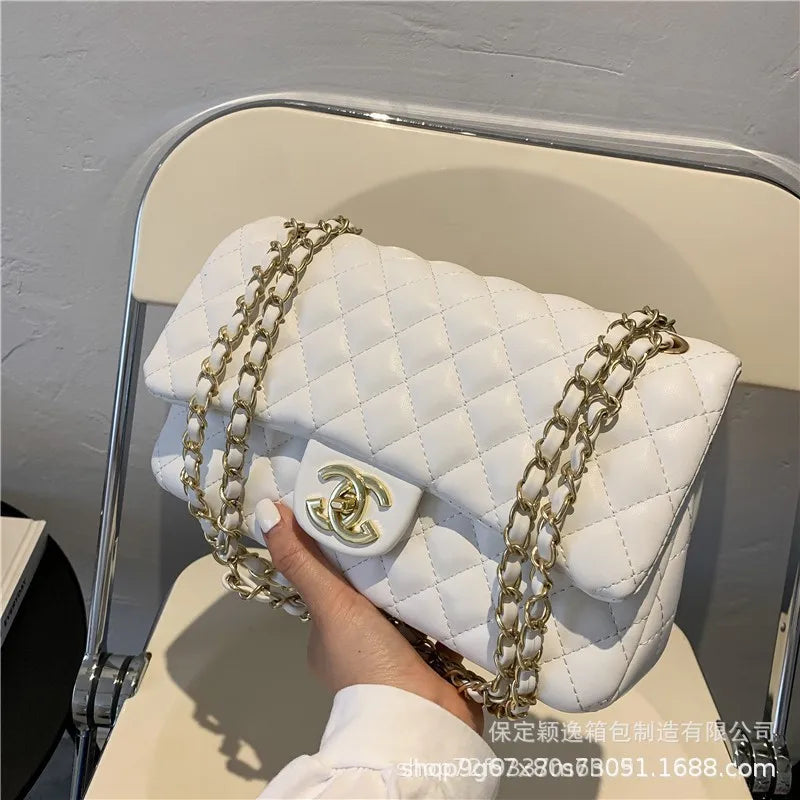 2025 Fashion Lingge New Multi functional Commuter Women's Large Capacity Single Shoulder Crossbody Bag, Chain Bag