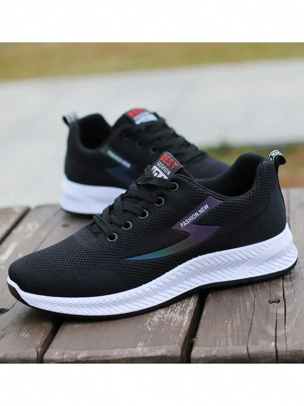 Men's Breathable Casual Sneakers, Lightweight Mesh Sporty Shoes For All Seasons, Odor-Resistant Non-Slip Durable Running Shoes