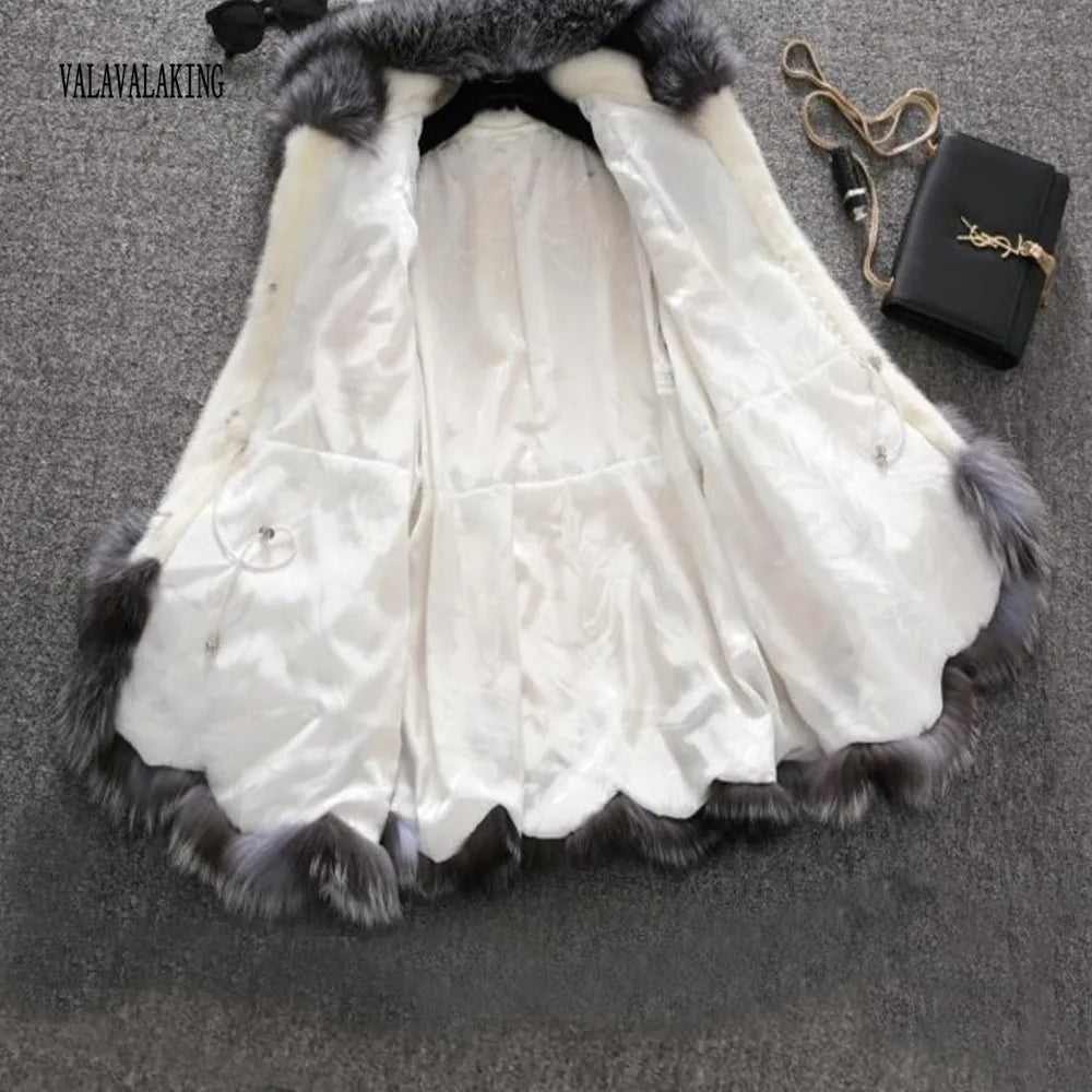 2025 Women Winter Plus Size Thick Furry Faux Fur Coat Female Hooded Long Sleeve Plush Jacket Lady Fake Fur Warm Fluffy Cardigan