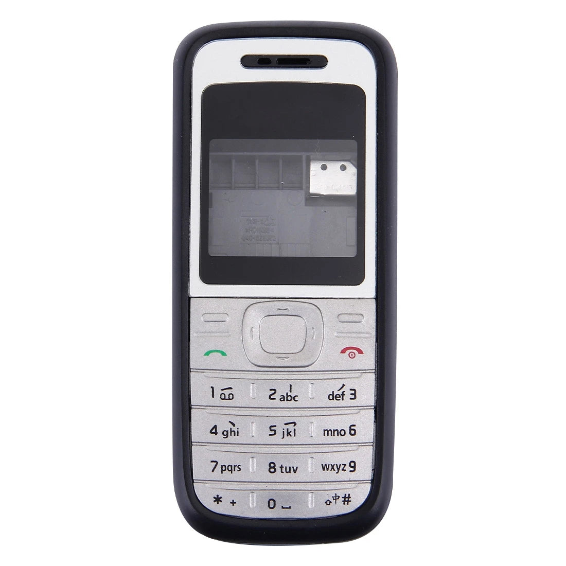 Cellphone phone case Full Housing Cover For Nokia 1200 1208 1209 Front Cover + Middle Frame Bezel + Battery Back Cover