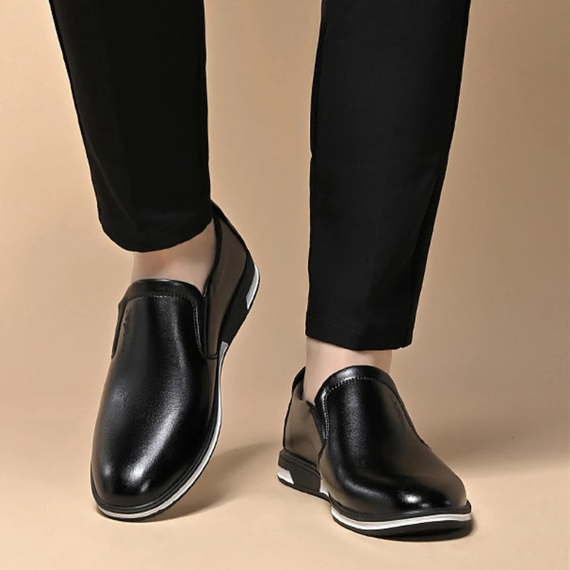 Large Size Spring Autumn New Business Office Casual Men's Shoes Fashionable and Versatile Flat Bottomed Sleeve Mouth Men's Shoes