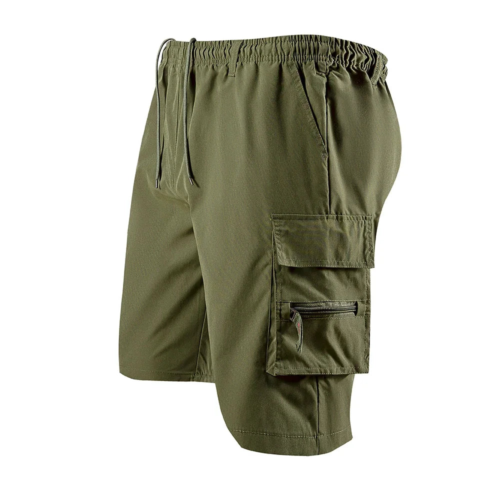 Summer Men Cargo Shorts Loose Solid Color Casual Shorts Pant Fashion Pocket Military Shorts Male Camouflage Jogging Sports Pants