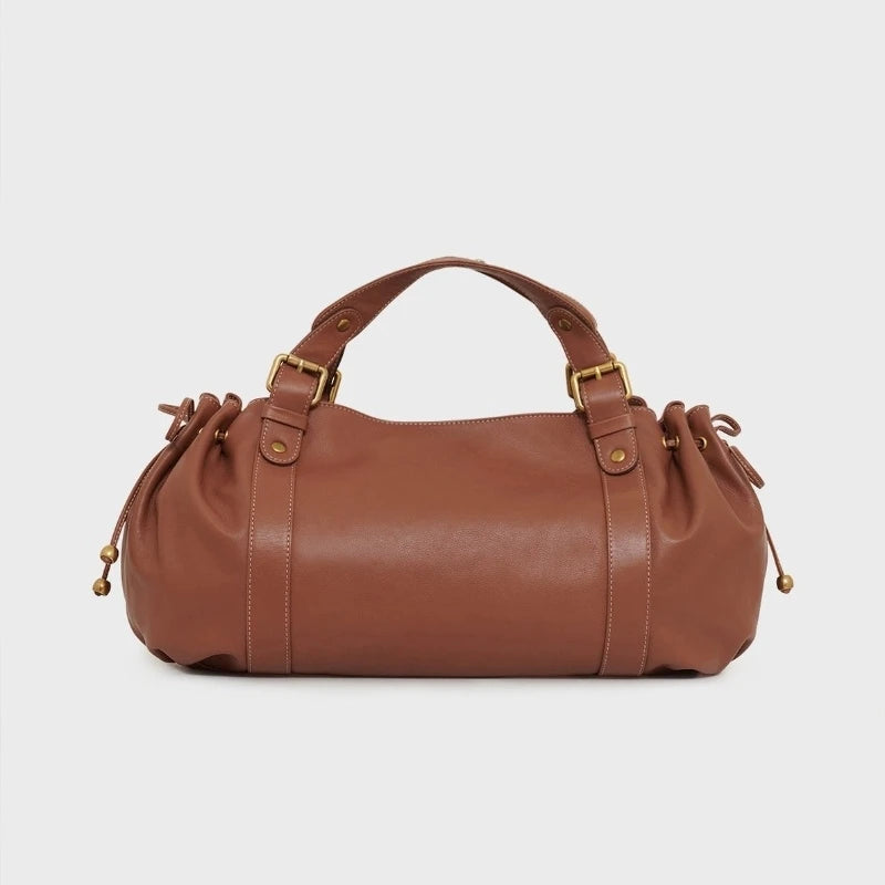 Women's Vintage Handbag, New Fashion Solid Color Tote Bag, Luxury Design Shoulder Bag for Everyday Style