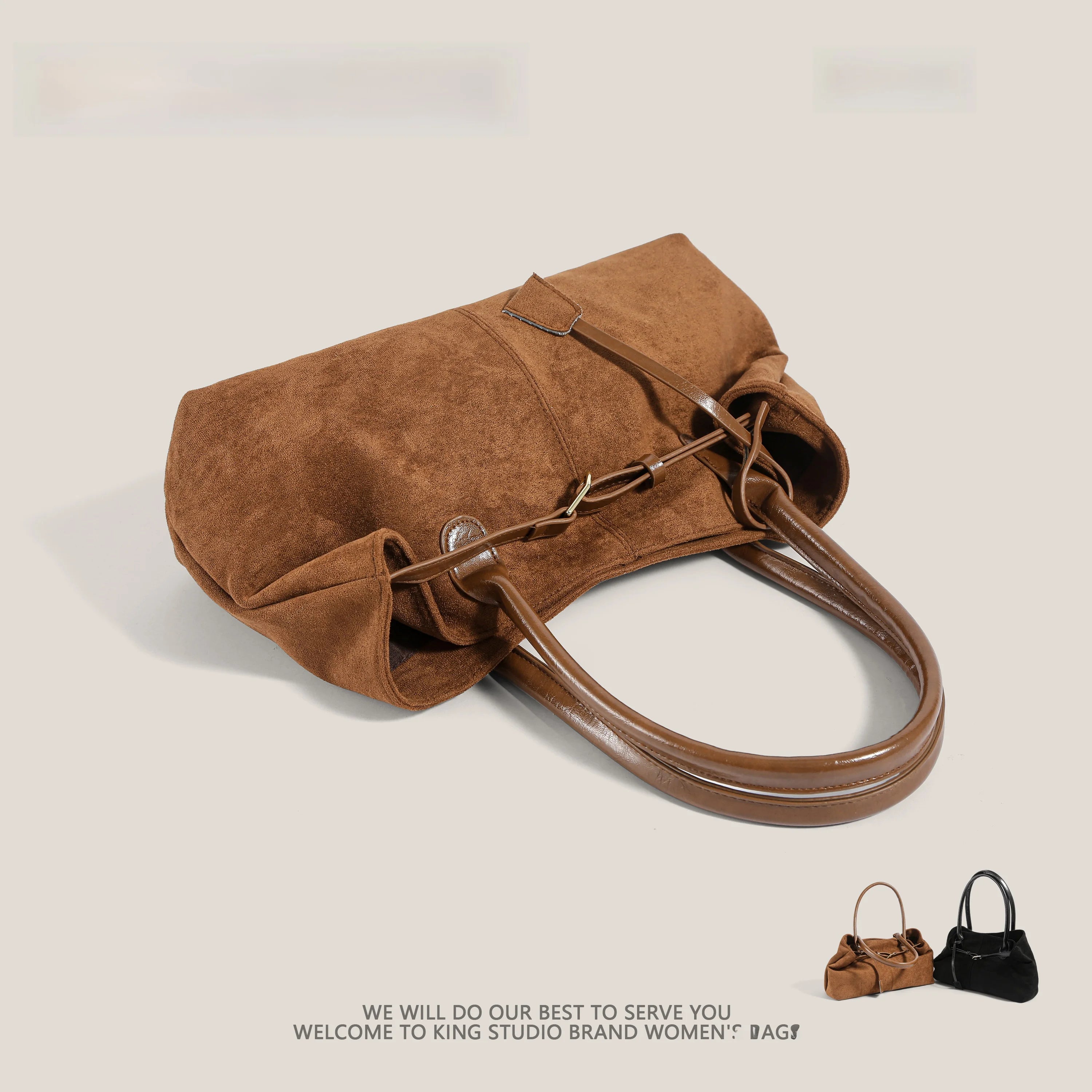Autumn Winter Women's Suede Underarm Tote Bag Large Capaci Commuter Bag Handbag Retro Trendy 2025 New Sle Soft Leather