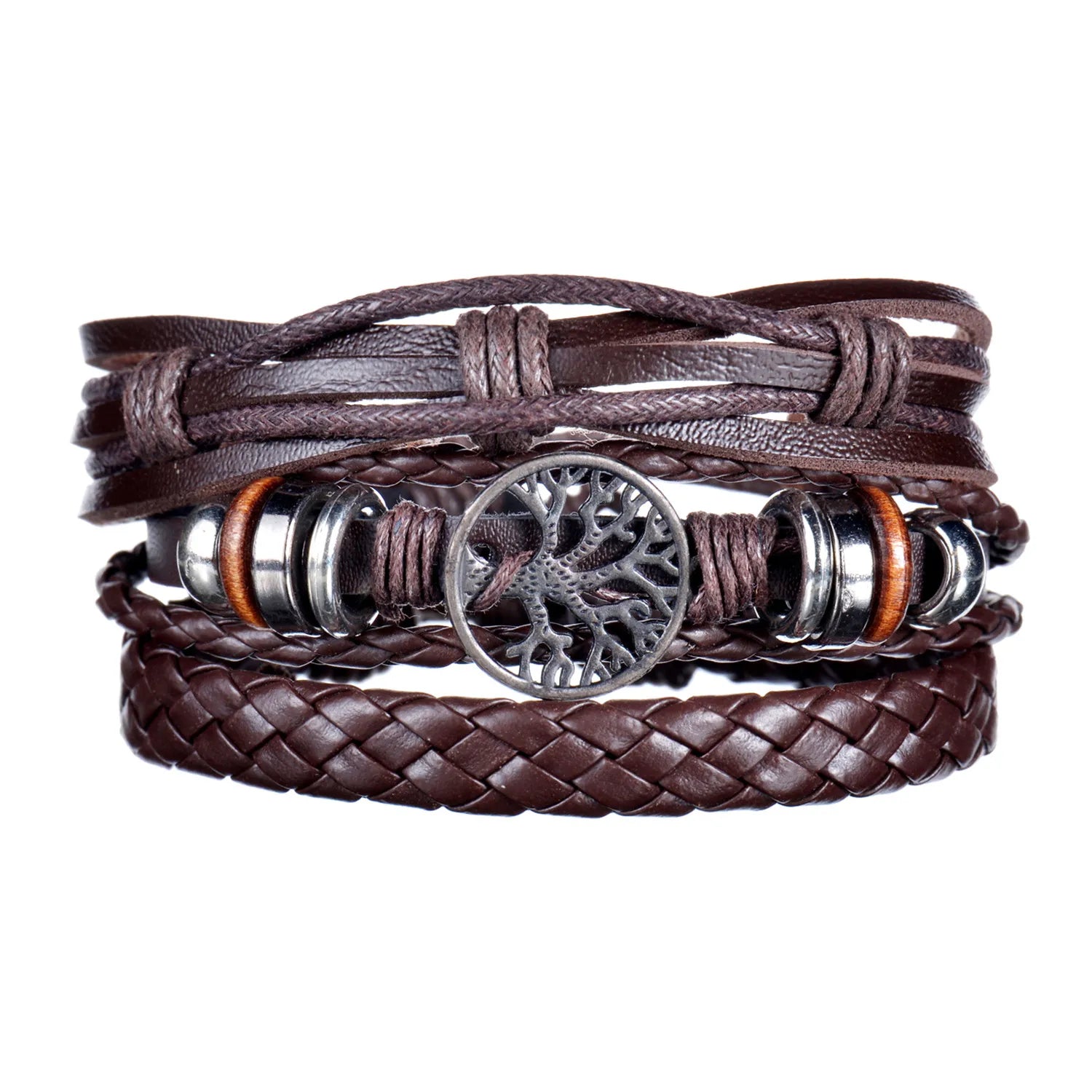 Men's Cross Leather Bracelet Prayer Multi Layer Braided Stainless Steel Fashion Classic Wristband Birthday Gift For Men Women