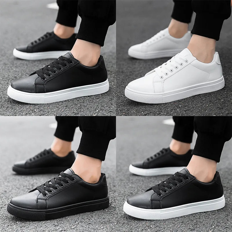 Men's Business Casual Shoes Soft Moccasin Shoes Comfortable Casual Shoes for Men  Solid Black White Men Sneakers 2025 New