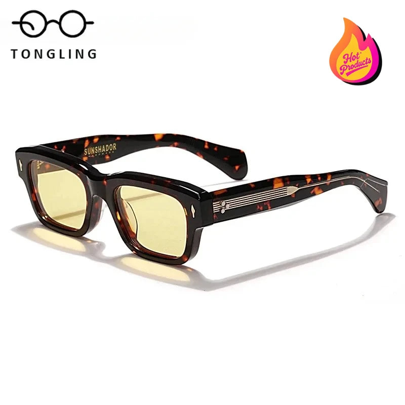 Highquality acetate designer handmade luxury SJEFF personalized Men UV400 sunglasses Support custom logos or prescription lenses