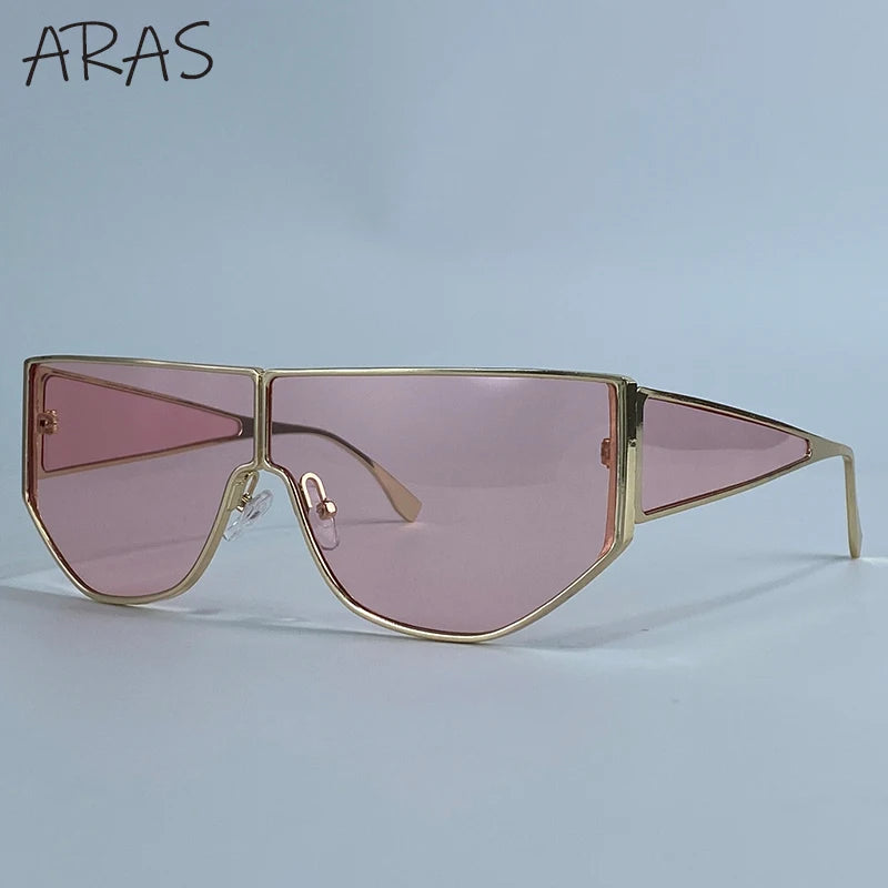 Y2K Punk Shield Sunglasses Women 2025 Luxury Brand Oversized Trendy Sun Glasses Windproof Night Vision Driving Goggle Eyewear