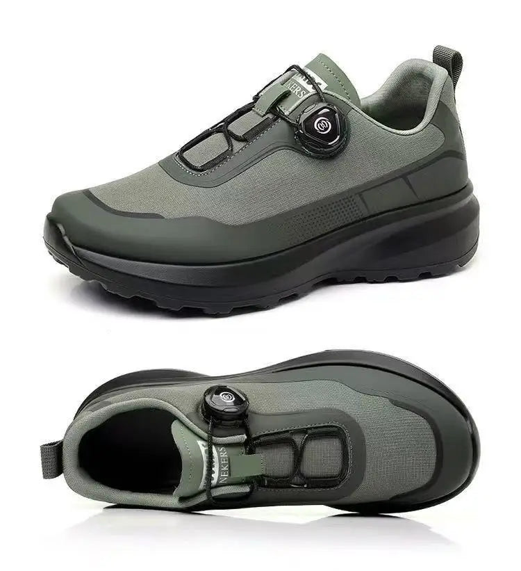 Running Men's Shoes 2025 Spring Button Men's Shoes Casual Sports Outdoor Mountaineering Breathable Cloth Shoes