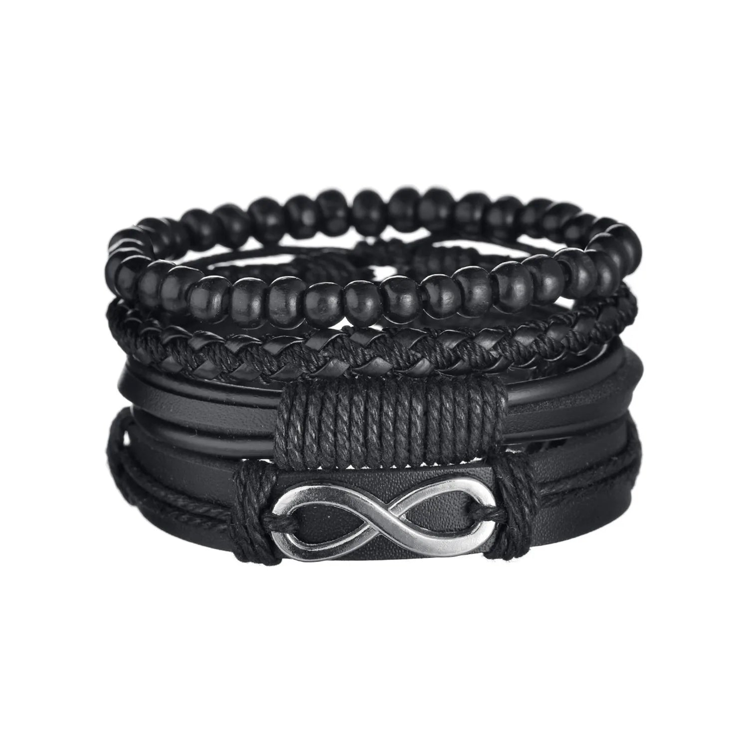 Men's Cross Leather Bracelet Prayer Multi Layer Braided Stainless Steel Fashion Classic Wristband Birthday Gift For Men Women